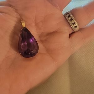 Large Pear Shaped Amethyst Pendant